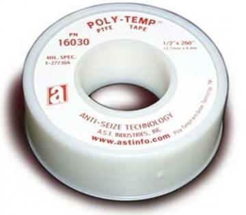 ANTI-SEIZE TECH. Thread Sealant Tape: POLY-TEMP® MD, Med Density, 1/2 in x 260 in, White - 16030A